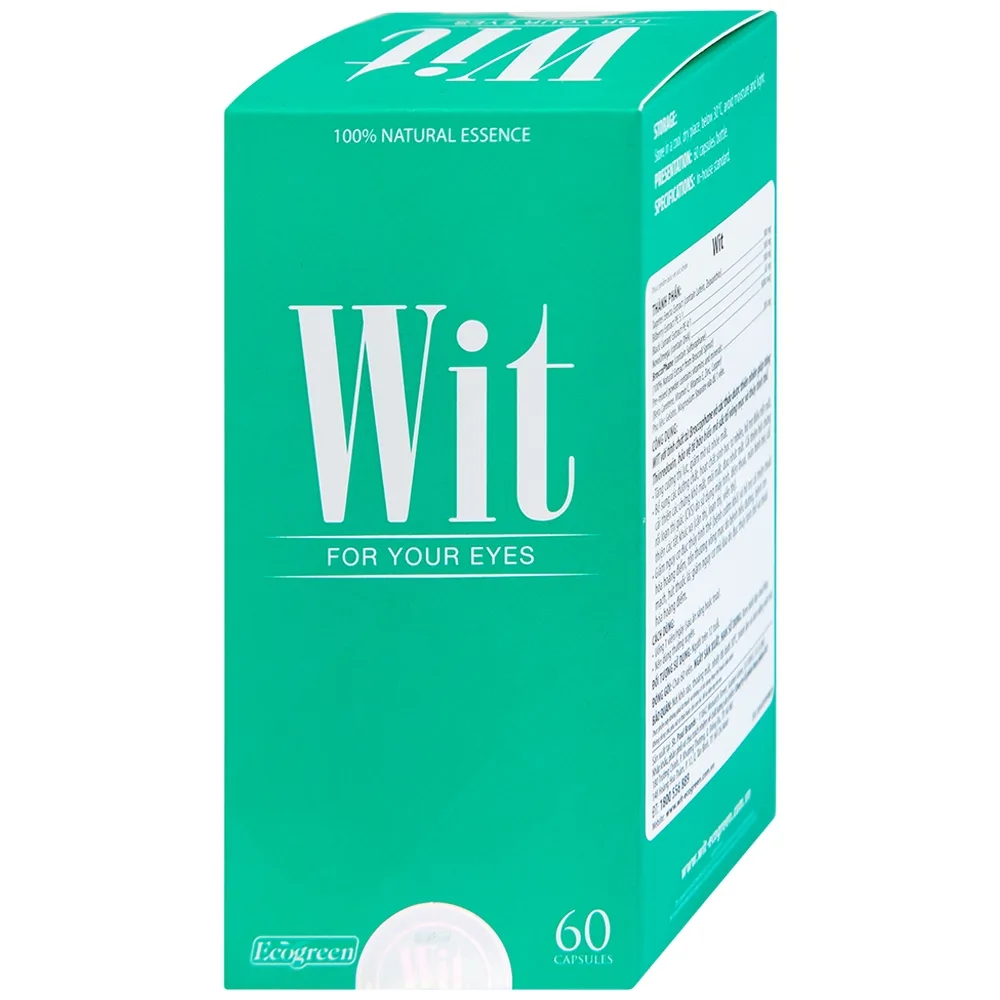 Hình ảnh Viên nang WIT For Your Eyes Ecogreen tăng cường thị lực, giảm mờ và nhòe mắt (60 viên)