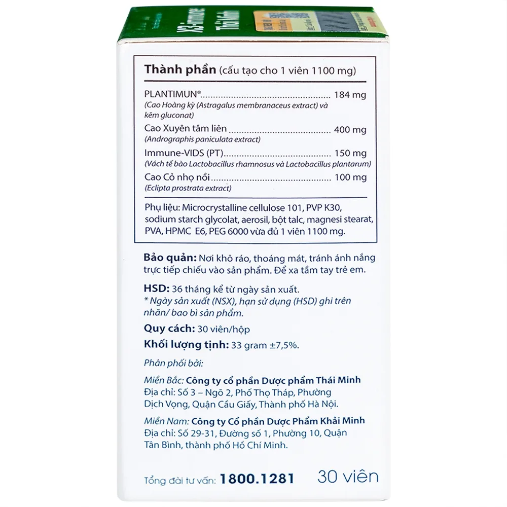Hình ảnh Thực phẩm bảo vệ sức khỏe X3-immune Thái Minh hỗ trợ tăng cường sức khỏe, giảm viêm đường hô hấp (30 viên)