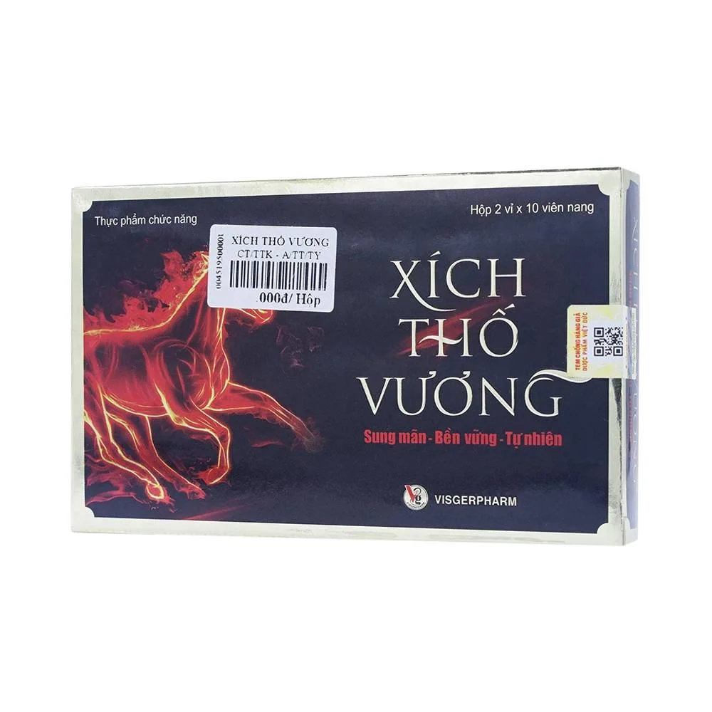 Hình ảnh Viên nang Xích Thố Vương Gia Nguyễn bổ thận, tráng dương, tăng cường sinh lực (2 vỉ x 10 viên)