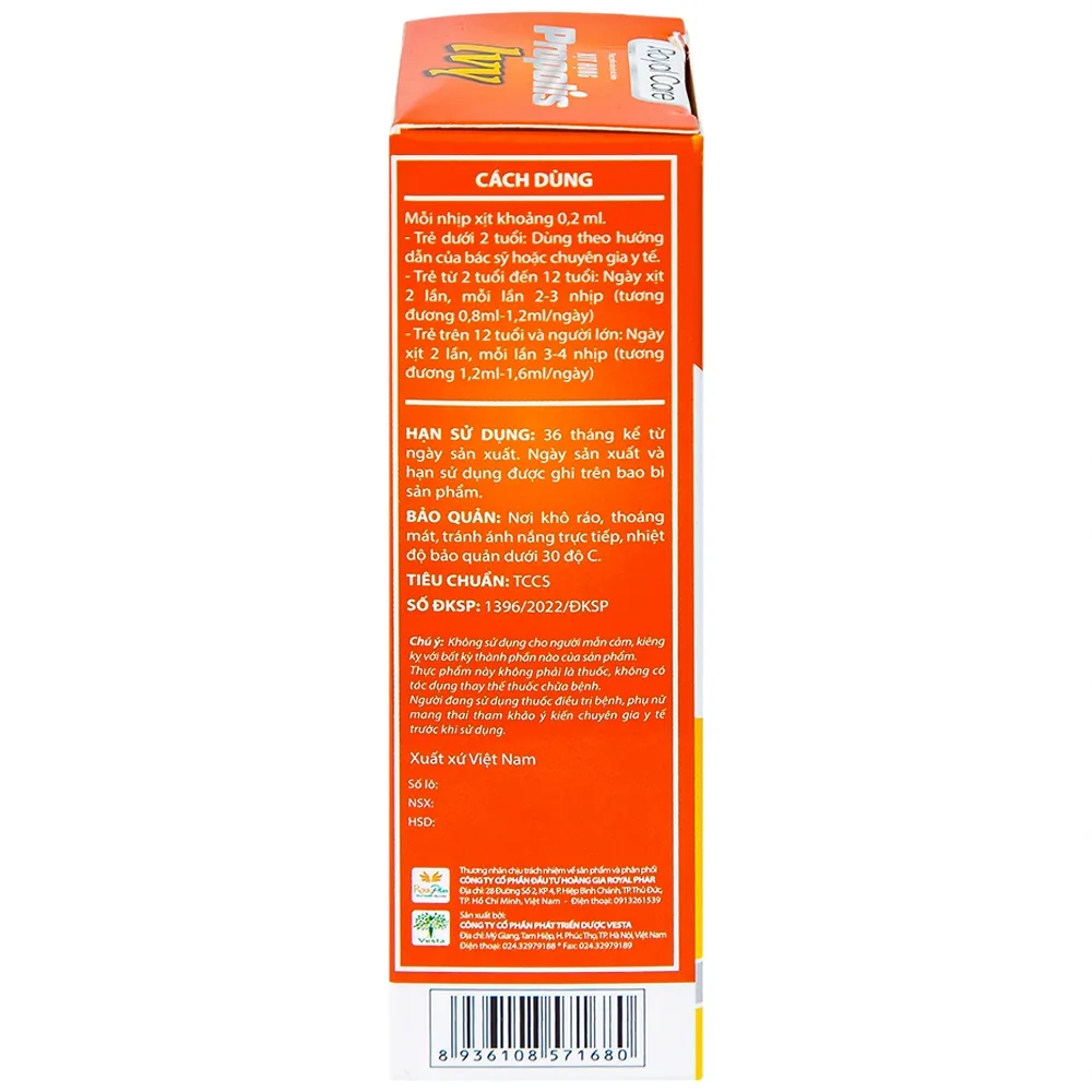 Hình ảnh Xịt họng Propolis Ivy Royal Care giảm ho, đờm, đau rát họng, khản tiếng do viêm họng, viêm phế quản (20ml)