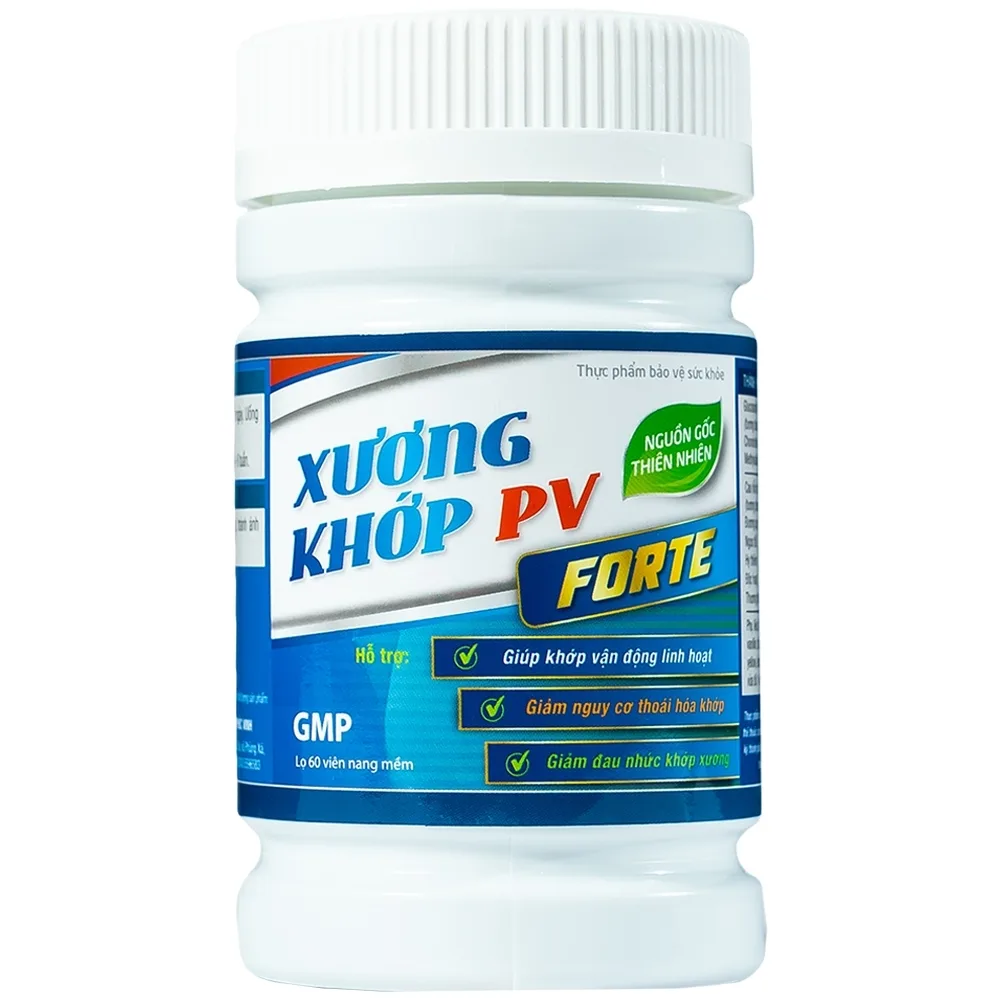 Hình ảnh Viên nang mềm Xương Khớp PV Forte hỗ trợ khớp, giảm nguy cơ thoái hóa khớp (60 viên)
