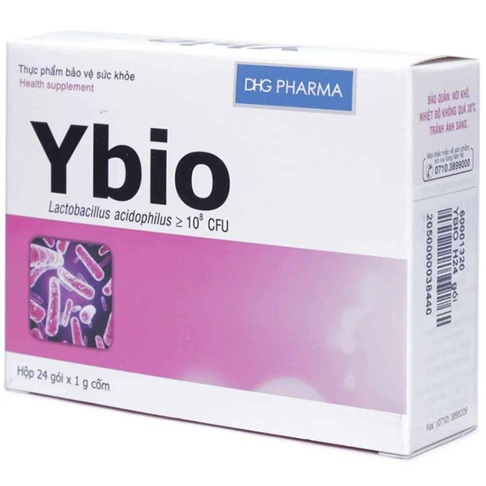 Hình ảnh Cốm Ybio DHG Pharma cân bằng hệ vi sinh đường ruột, tăng cường chức năng hệ tiêu hóa (24 gói)