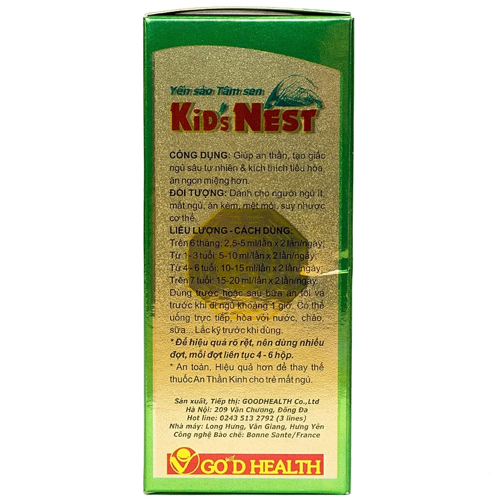 Hình ảnh Yến sào Kid's Nest Tâm Sen 120ml Good Health giúp an thần, tạo giác ngủ sâu tự nhiên