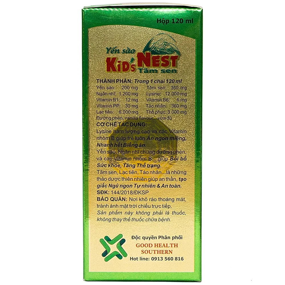Hình ảnh Yến sào Kid's Nest Tâm Sen 120ml Good Health giúp an thần, tạo giác ngủ sâu tự nhiên