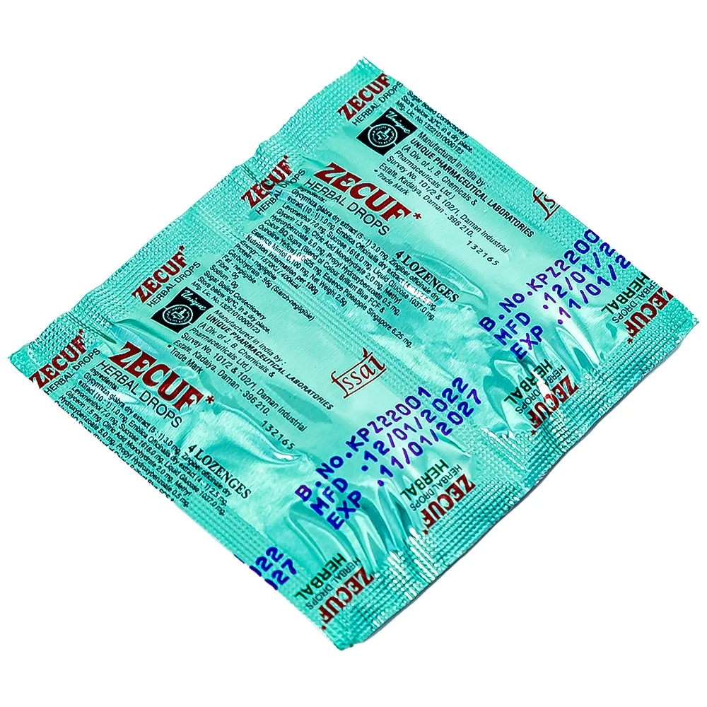 Hình ảnh Viên ngậm Zecuf Herbal Drops giúp ấm họng, nhuận phế, hỗ trợ giảm triệu chứng ho (5 vỉ x 4 viên)