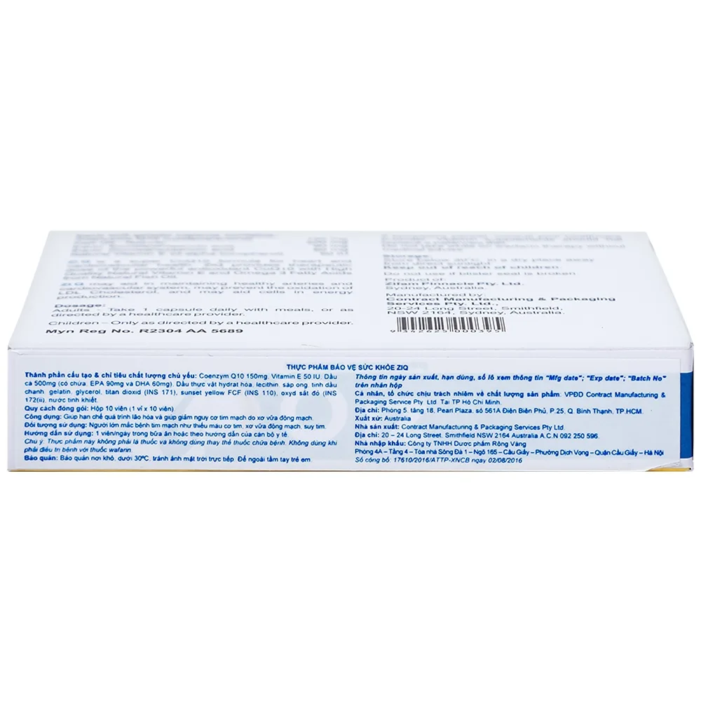 Hình ảnh Viên nang Zi Q Zifam hạn chế quá trình lão hoá, giảm nguy cơ tim mạch do xơ vữa động mạch (1 vỉ x 10 viên)