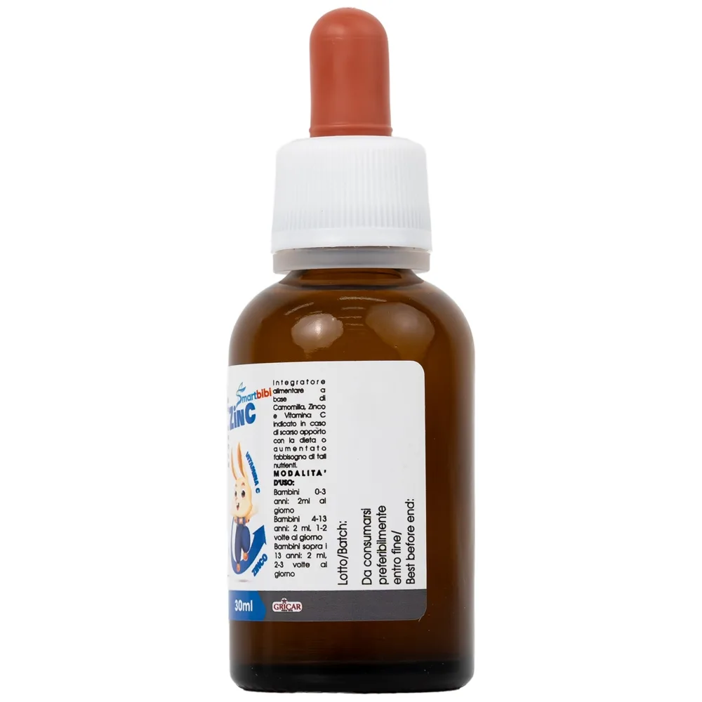 Hình ảnh Siro Smartbibi Zinc GRICAR bổ sung kẽm, vitamin C giúp tăng sức đề kháng, cải thiện tình trạng biếng ăn (30ml)