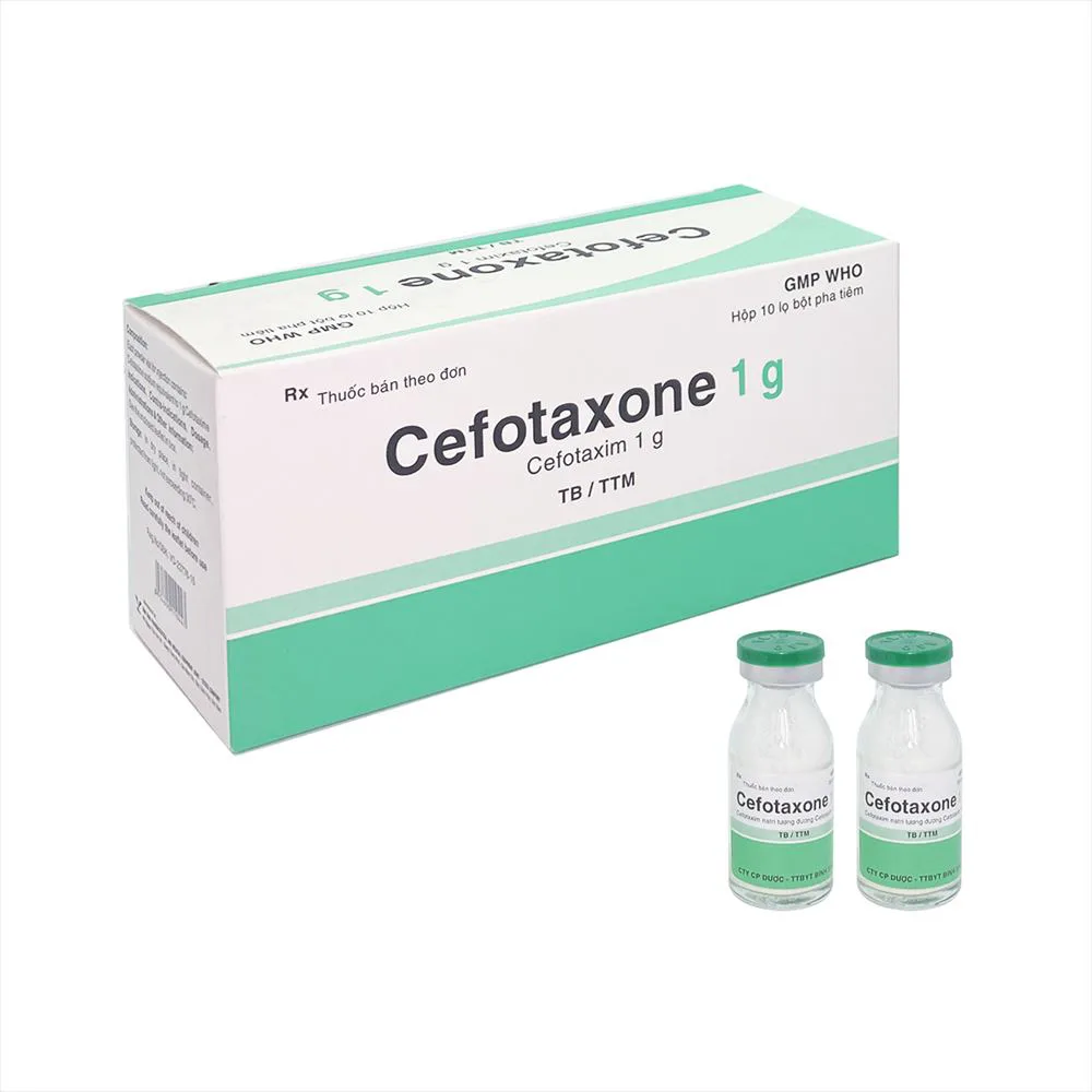 Hình ảnh Bột pha tiêm Cefotaxone 1g Bidiphar điều trị các bệnh nhiễm khuẩn nặng (10 lọ)