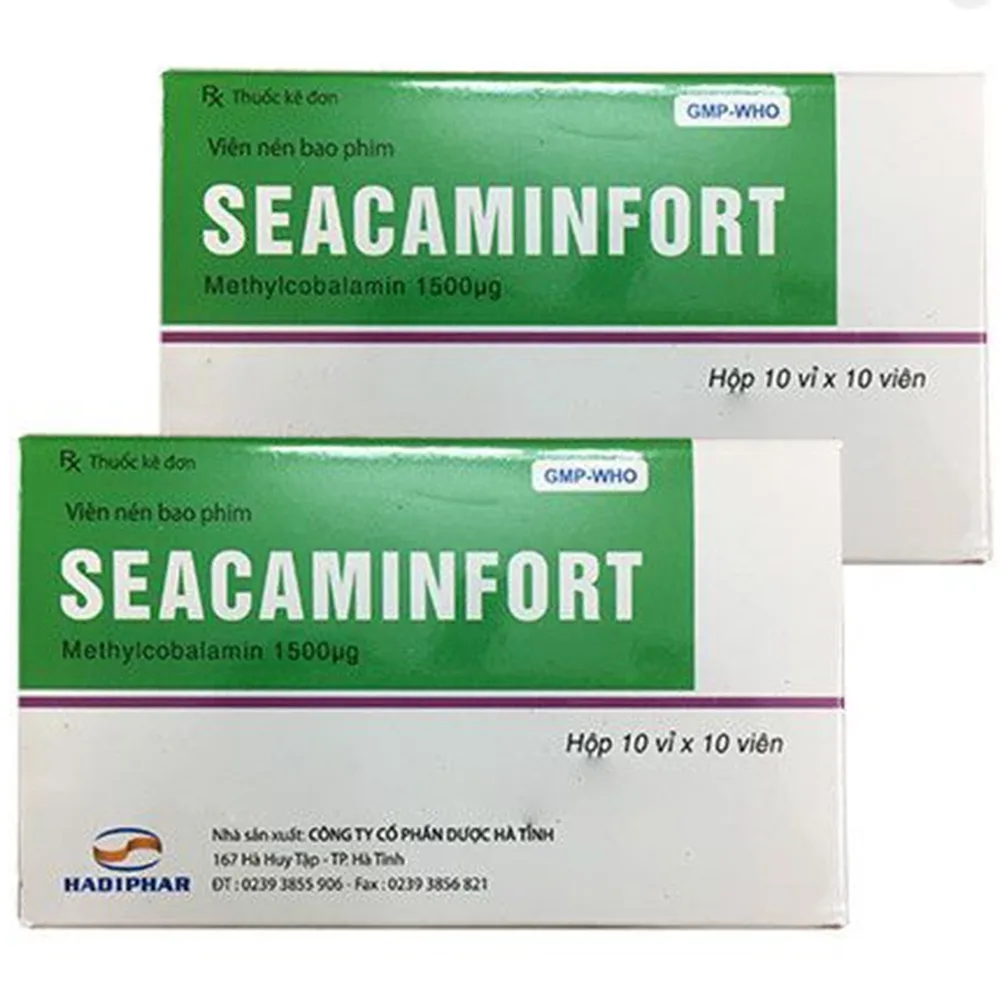 Hình ảnh Thuốc Seacaminfort Hadiphar điều trị các bệnh lý thần kinh ngoại biên (10 vỉ x 10 viên)