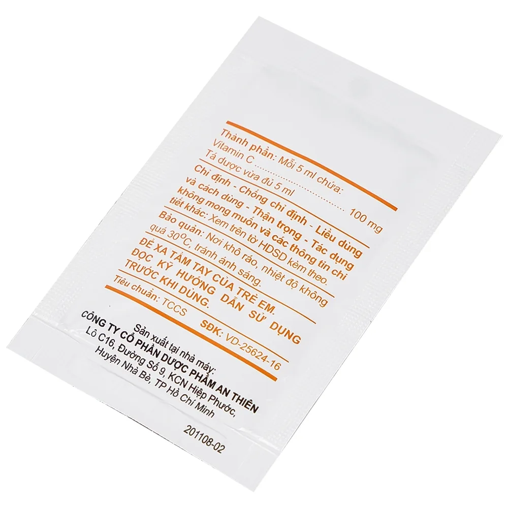 Hình ảnh Dung dịch uống A.T Ascorbic Syrup 100mg bổ sung vitamin C, điều trị bệnh scorbut (30 gói x 5ml)