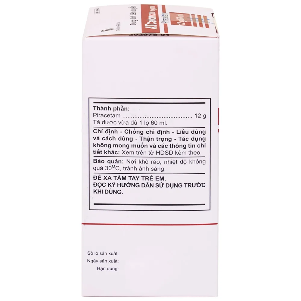 Hình ảnh Dung dịch tiêm truyền A.T Cetam 200mg/ml An Thiên điều trị triệu chứng của hội chứng tâm thần (60ml)