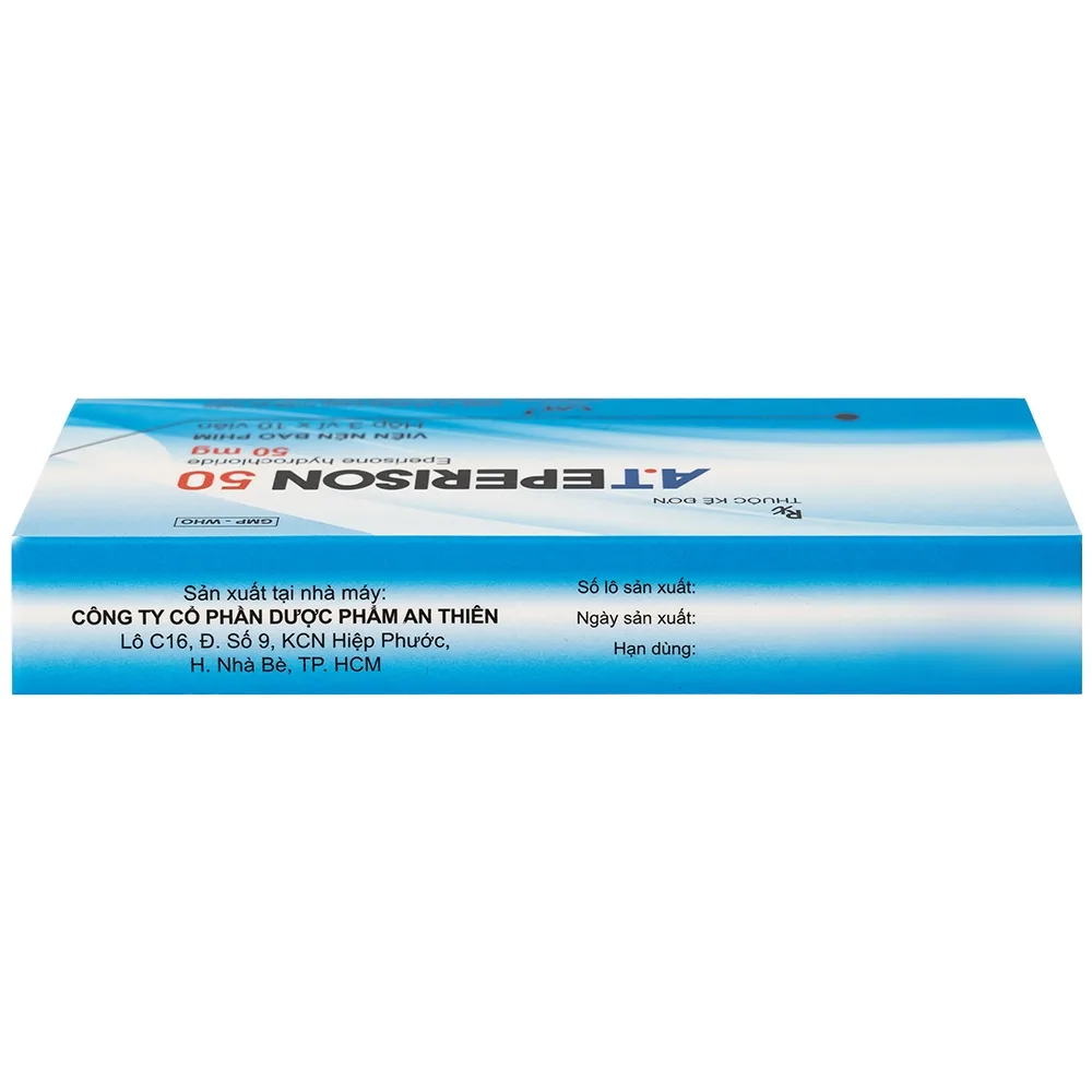 Hình ảnh Thuốc A.Teperison 50 An Thiên Pharma điều trị thoái hóa cột sống cổ, bệnh mạch máu não (3 vỉ x 10 viên)