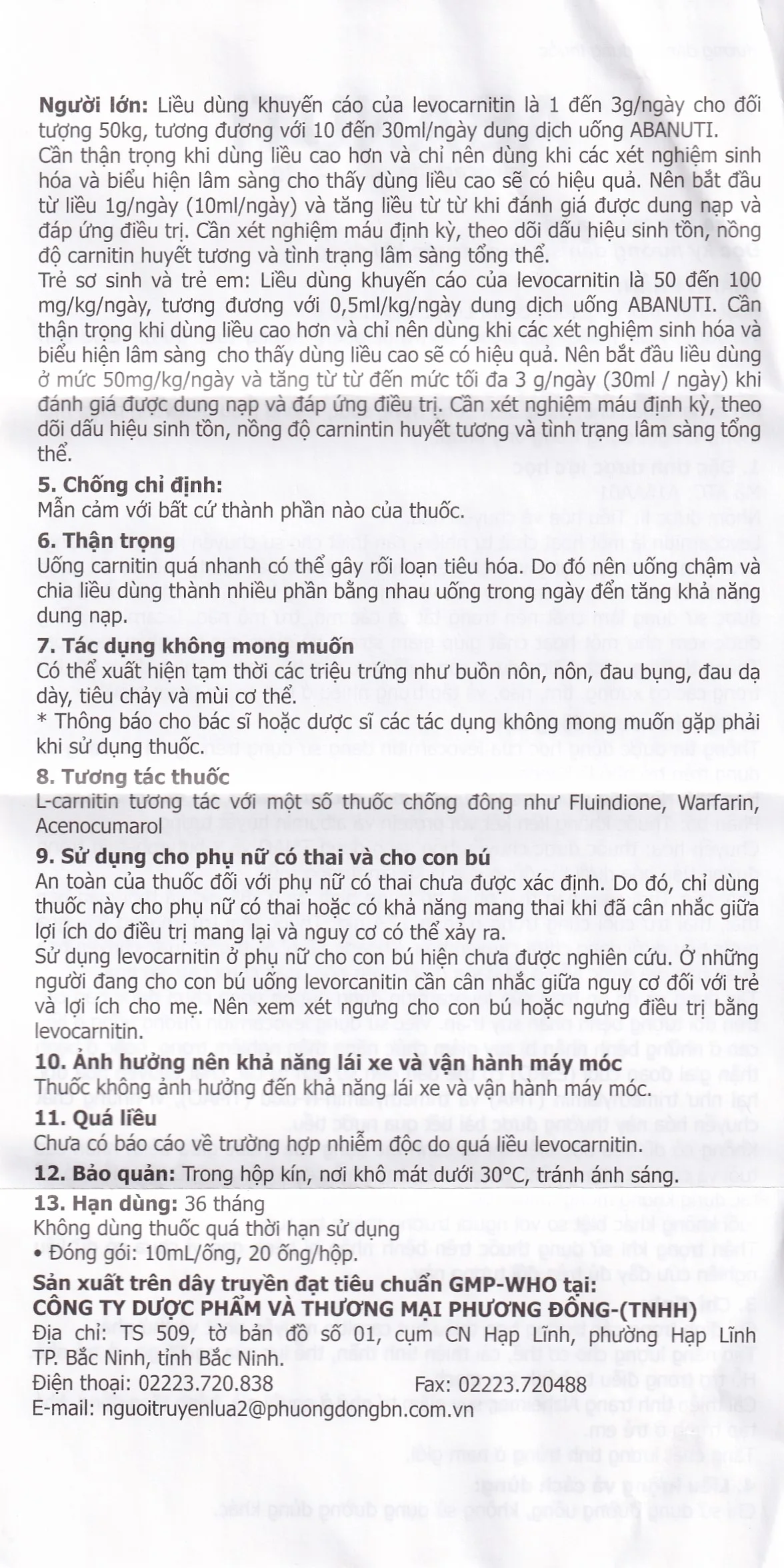 Hình ảnh Dung dịch uống Abanuti 1g Phương Đông bổ sung năng lượng, cải thiện tinh thần, thể lực (20 ống x 10ml)
