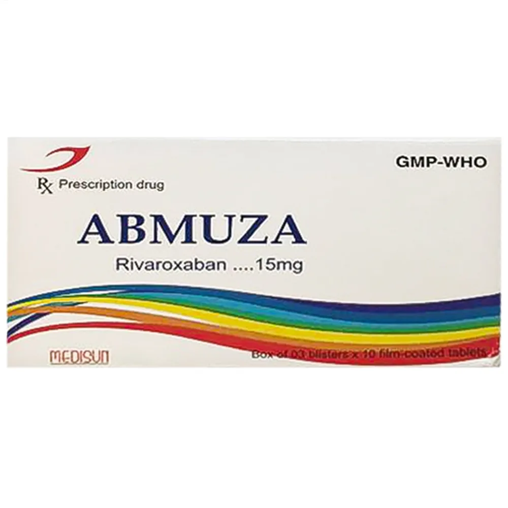 Hình ảnh Thuốc Abmuza 15mg Medisun dự phòng đột quỵ và thuyên tắc mạch toàn thân (3 vỉ x 10 viên)
