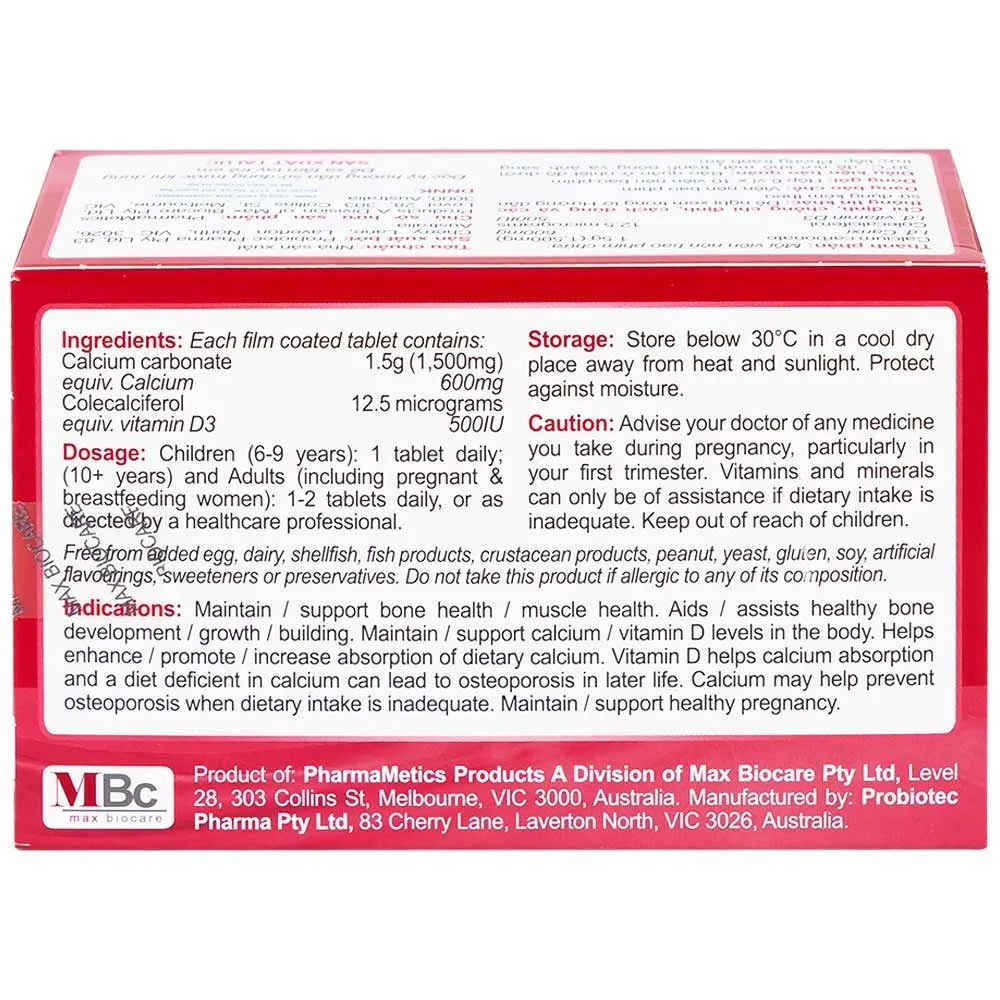 Hình ảnh Thuốc Abricotis Probiotec hỗ trợ sức khỏe xương, cơ bắp, bổ sung canxi (6 vỉ x 10 viên)