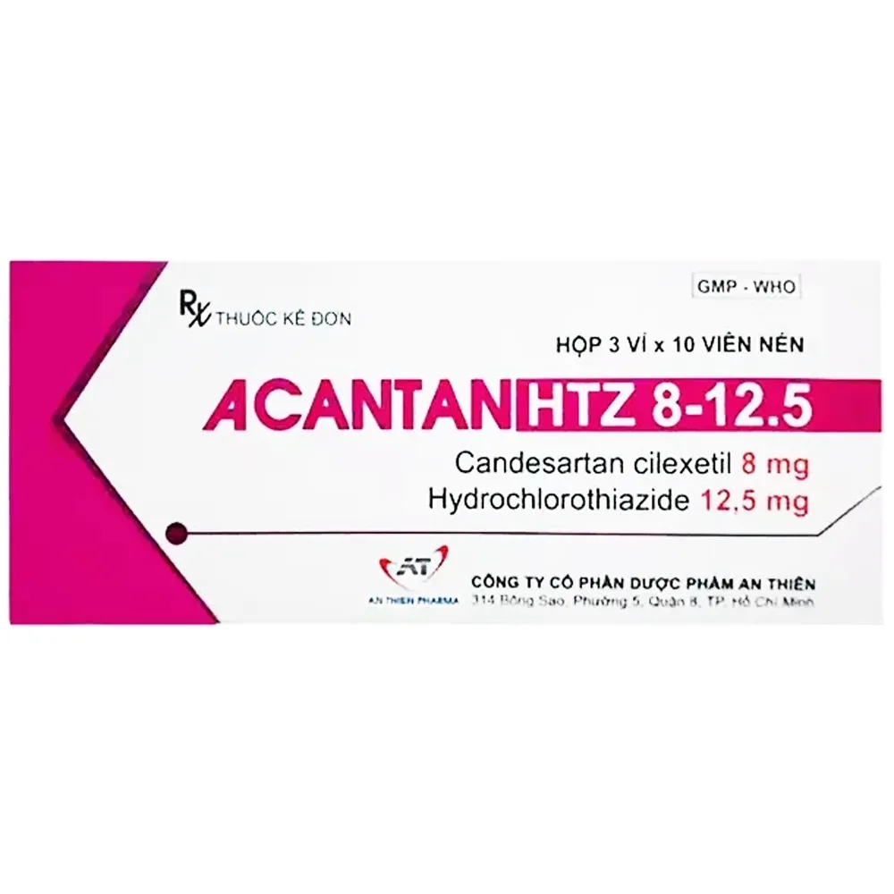 Hình ảnh Thuốc Acantan HTZ 8-12.5 An Thiên điều trị tăng huyết áp (3 vỉ x 10 viên)