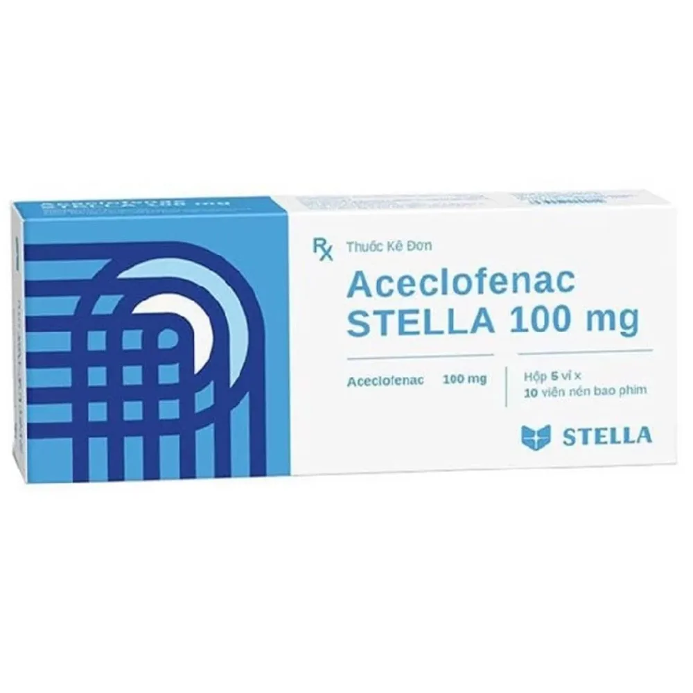Hình ảnh Thuốc Aceclofenac Stella 100mg giảm đau và kháng viêm trong bệnh viêm xương khớp (5 vỉ x 10 viên)