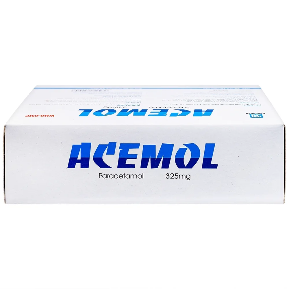 Hình ảnh Thuốc Acemol 325mg Nadyphar hạ sốt và giảm đau (40 vỉ x 10 viên)