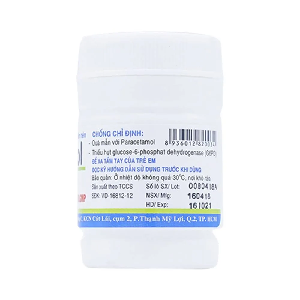 Hình ảnh Thuốc Acemol 325mg Nadyphar hạ sốt và giảm đau (40 viên)