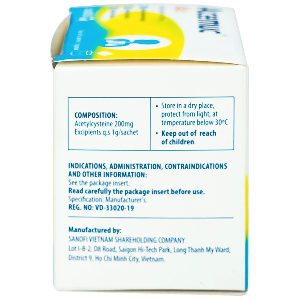 Hình ảnh Thuốc cốm Acemuc Kids 200mg Sanofi long đàm, tiêu nhầy, giảm ho (30 gói x 1g)
