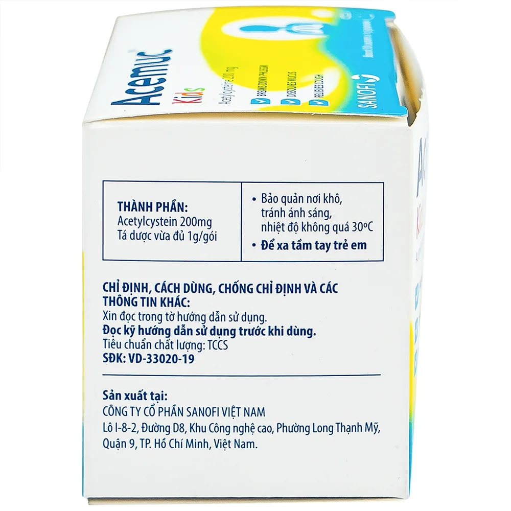 Hình ảnh Thuốc cốm Acemuc Kids 200mg Sanofi long đàm, tiêu nhầy, giảm ho (30 gói x 1g)