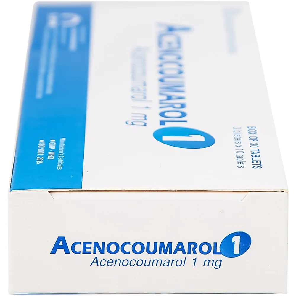 Hình ảnh Thuốc Acenocoumarol 1 SPM điều trị và ngăn ngừa bệnh nghẽn mạch (3 vỉ x 10 viên)