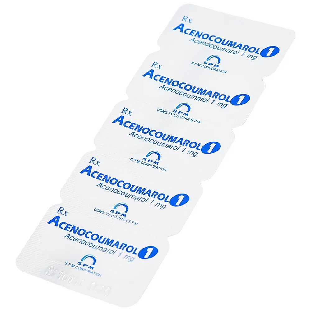 Hình ảnh Thuốc Acenocoumarol 1 SPM điều trị và ngăn ngừa bệnh nghẽn mạch (3 vỉ x 10 viên)