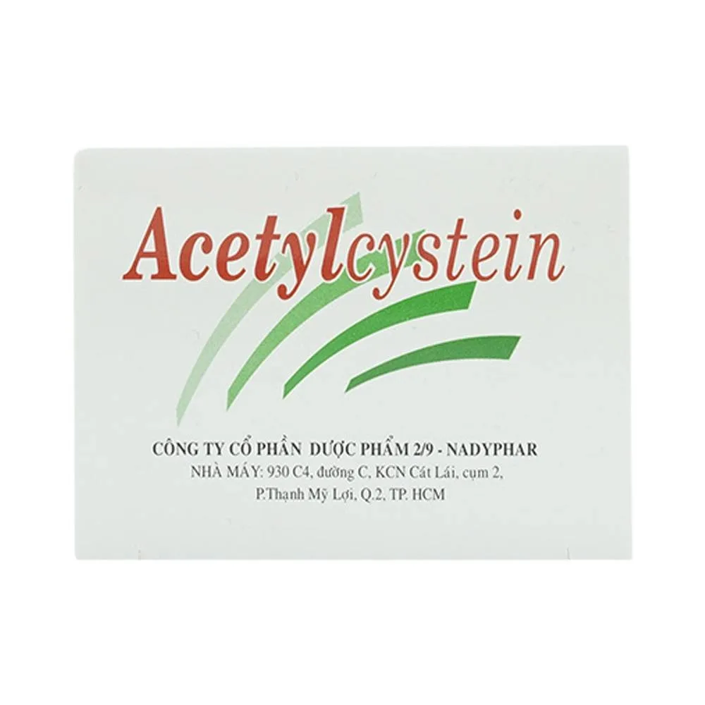 Hình ảnh Thuốc Acetylcystein 200mg Nadyphar tiêu nhầy trong bệnh viêm phế quản, bệnh nhầy nhớt (10 vỉ x 10 viên)