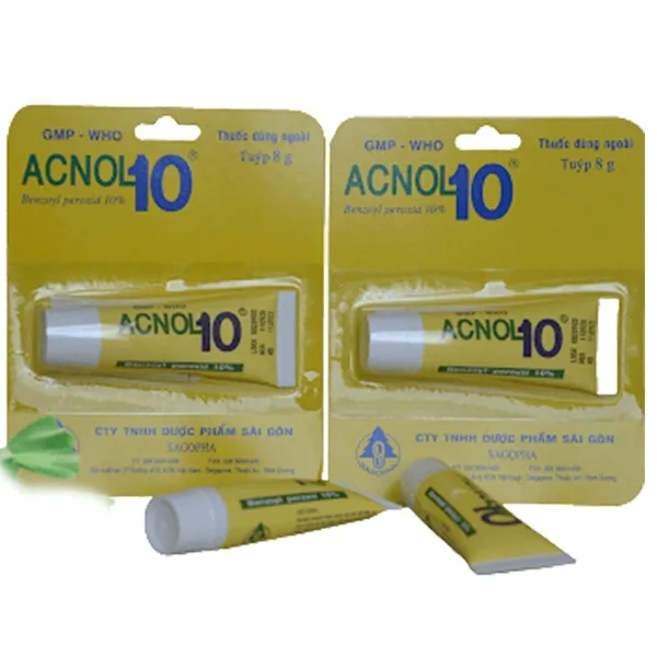 Hình ảnh Kem bôi da Acnol 10 Sagopha điều trị mụn trứng cá (8g)