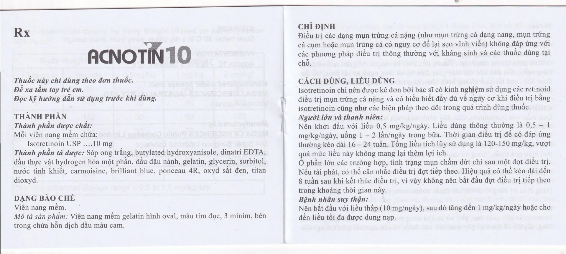 Hình ảnh Thuốc Acnotin 10mg MEGA We care điều trị mụn trứng cá nặng (3 vỉ x 10 viên)