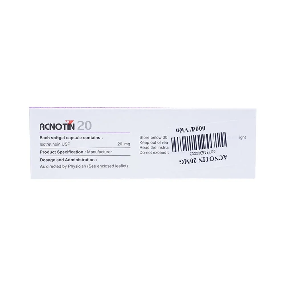 Hình ảnh Thuốc Acnotin 20mg MEGA We care điều trị mụn trứng cá nặng (3 vỉ x 10 viên)