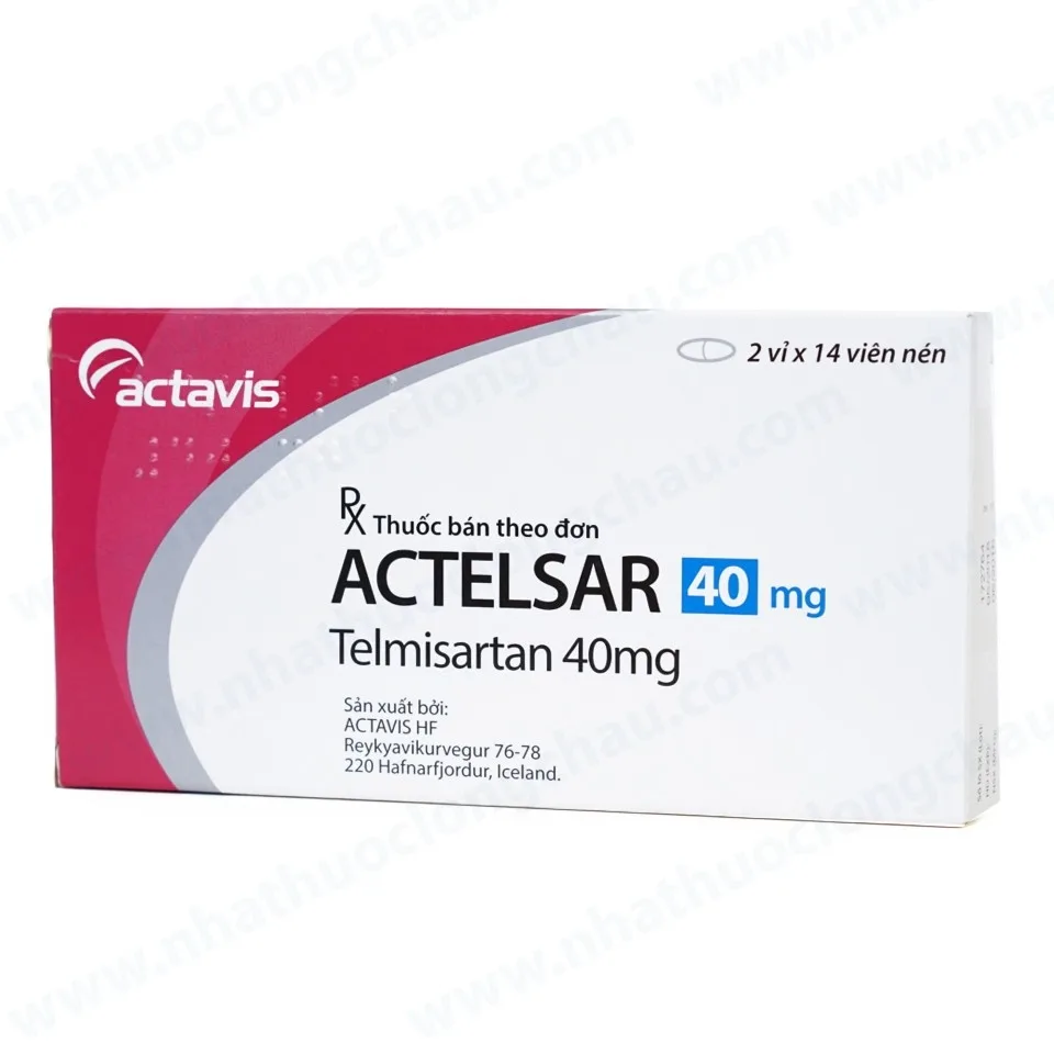 Hình ảnh Thuốc Actelsar 40mg Actavis điều trị tăng huyết áp vô căn (2 vỉ x 14 viên)