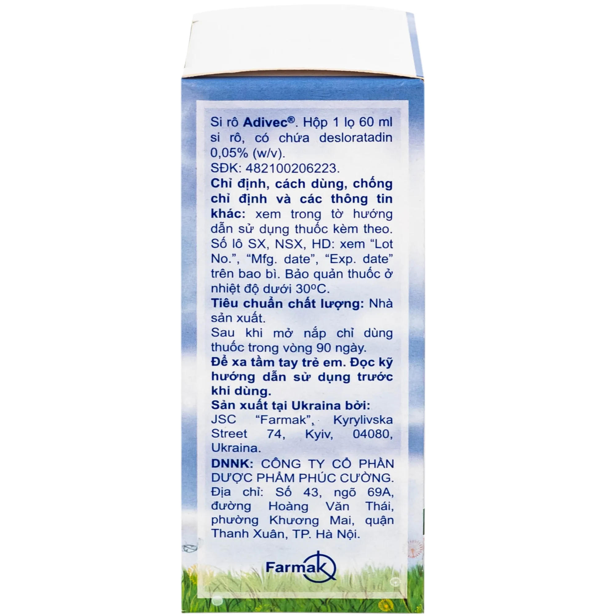 Hình ảnh Thuốc Adivec 0.5mg điều trị viêm
mũi dị ứng (60ml)