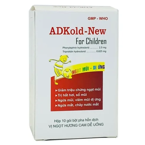 Hình ảnh Thuốc ADKold-New For Children 1.5g Pharbaco giảm các bệnh hô hấp, cảm lạnh, cảm cúm (10 gói)