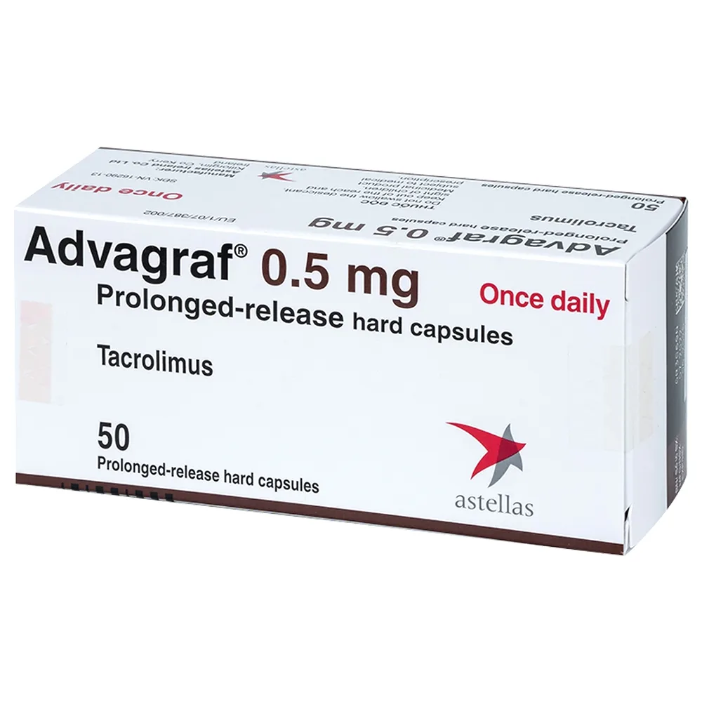 Hình ảnh Thuốc Advagraf 0.5mg Astellas phòng ngừa thải ghép gan hay thận (5 vỉ x 10 viên)