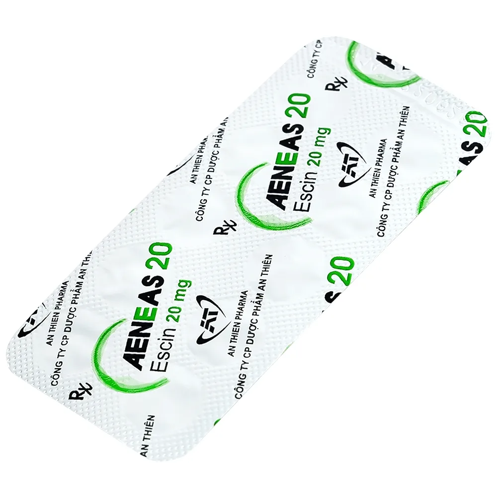 Hình ảnh Thuốc Aeneas 20 An Thiên điều trị phù não, phòng và điều trị tụ máu (3 vỉ x 10 viên)