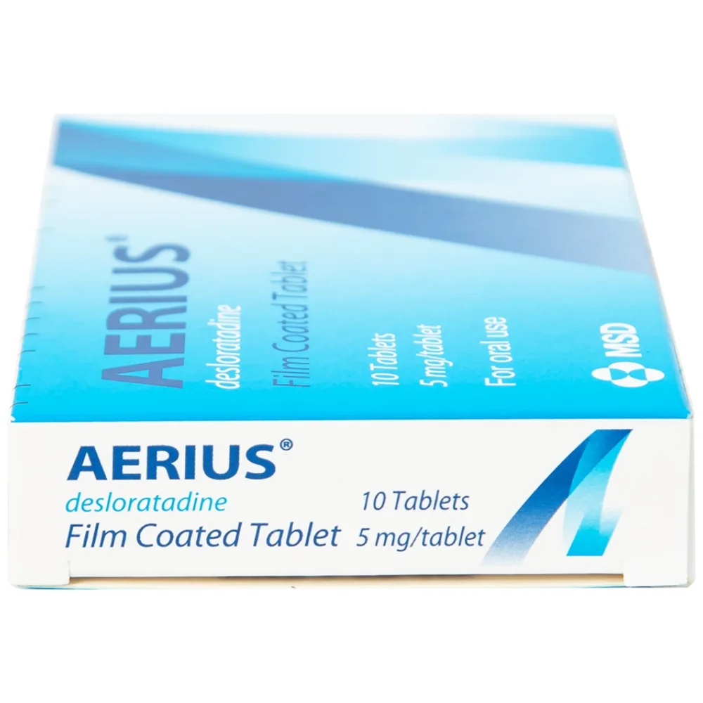 Hình ảnh Thuốc Aerius 5mg MSD giảm nhanh các triệu chứng viêm mũi dị ứng, mày đay (1 vỉ x 10 viên)