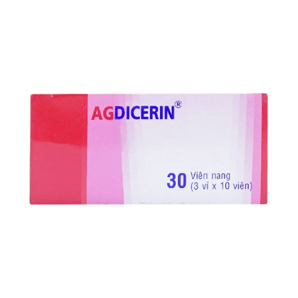 Hình ảnh Thuốc Agdicerin 50mg Agimexpharm điều trị triệu chứng các bệnh thoái hóa khớp hông, gối (3 vỉ x 10 viên)