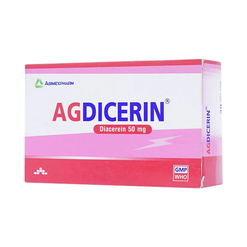 Hình ảnh Thuốc Agdicerin 50mg Agimexpharm điều trị triệu chứng các bệnh thoái hóa khớp hông, gối (3 vỉ x 10 viên)