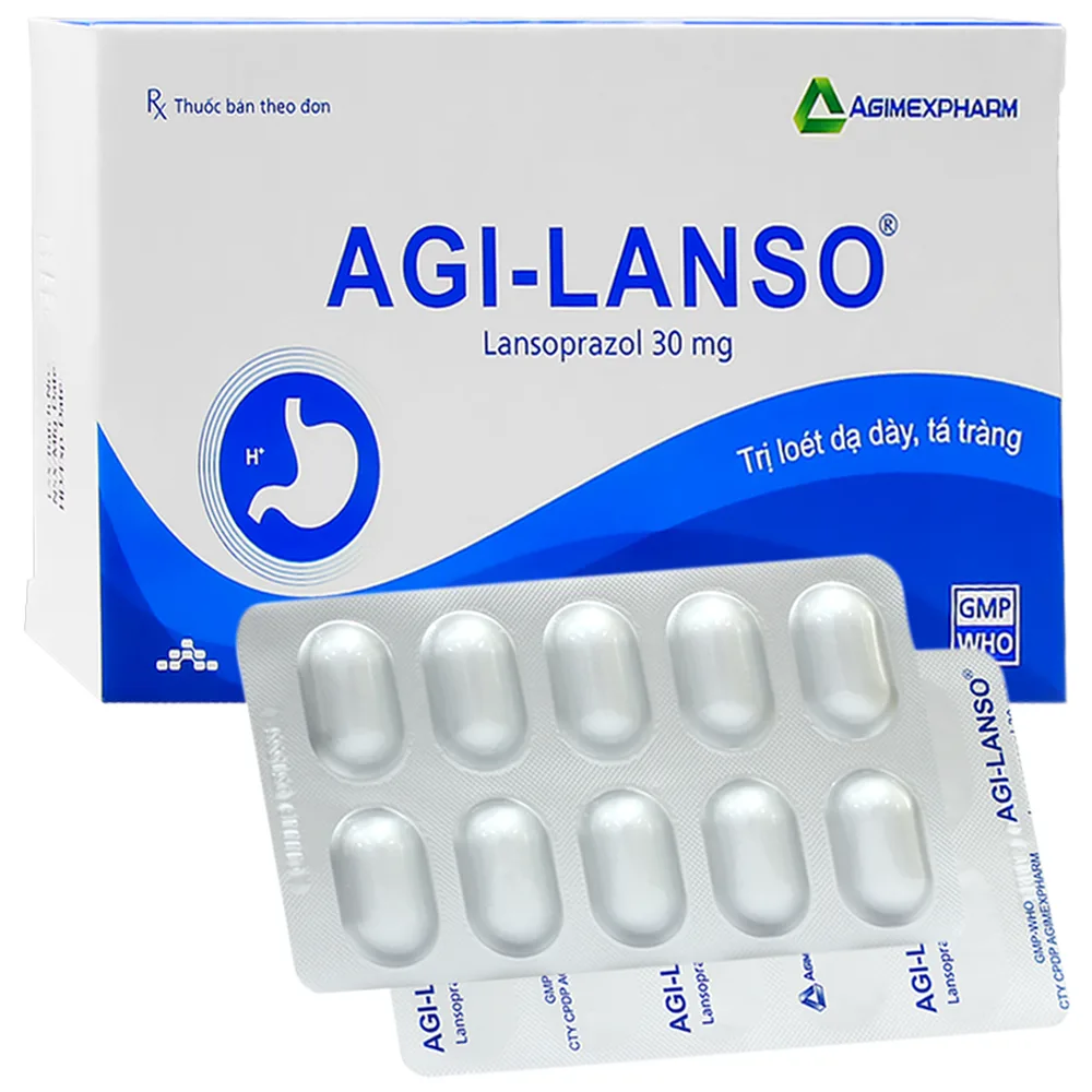 Hình ảnh Thuốc Agi-lanso Agimexpharm điều trị loét dạ dày, tá tràng (2 vỉ x 10 viên)