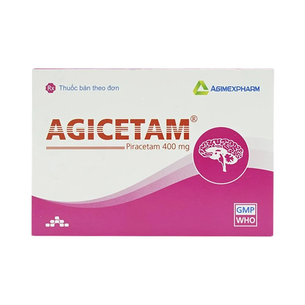 Hình ảnh Thuốc Agicetam 400 Agimexpharm điều trị triệu chứng chóng mặt (10 vỉ x 10 viên)