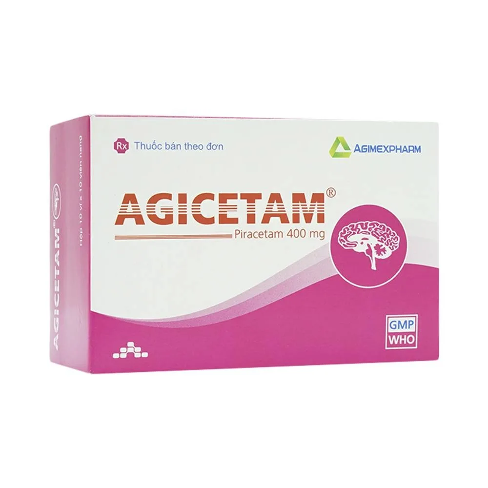 Hình ảnh Thuốc Agicetam 400 Agimexpharm điều trị triệu chứng chóng mặt (10 vỉ x 10 viên)
