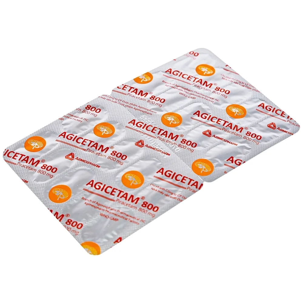 Hình ảnh Thuốc Agicetam 800 Agimexpharm điều trị triệu chứng chóng mặt (10 vỉ x 10 viên)