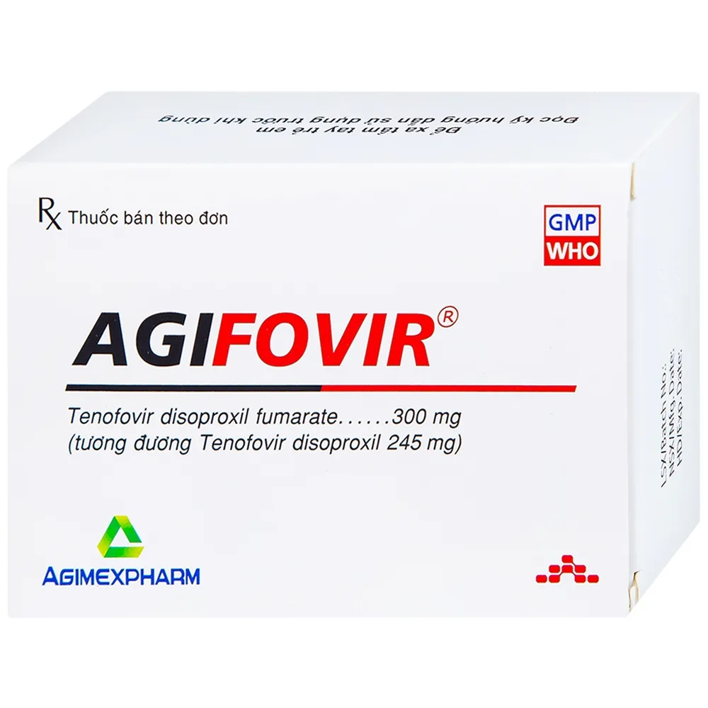 Hình ảnh Thuốc Agifovir 300mg Agimexpharm hỗ trợ điều trị HIV-1, viêm gan B mạn tính (3 vỉ x 10 viên)