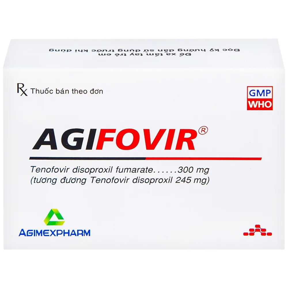 Hình ảnh Thuốc Agifovir 300mg Agimexpharm hỗ trợ điều trị HIV-1, viêm gan B mạn tính (3 vỉ x 10 viên)