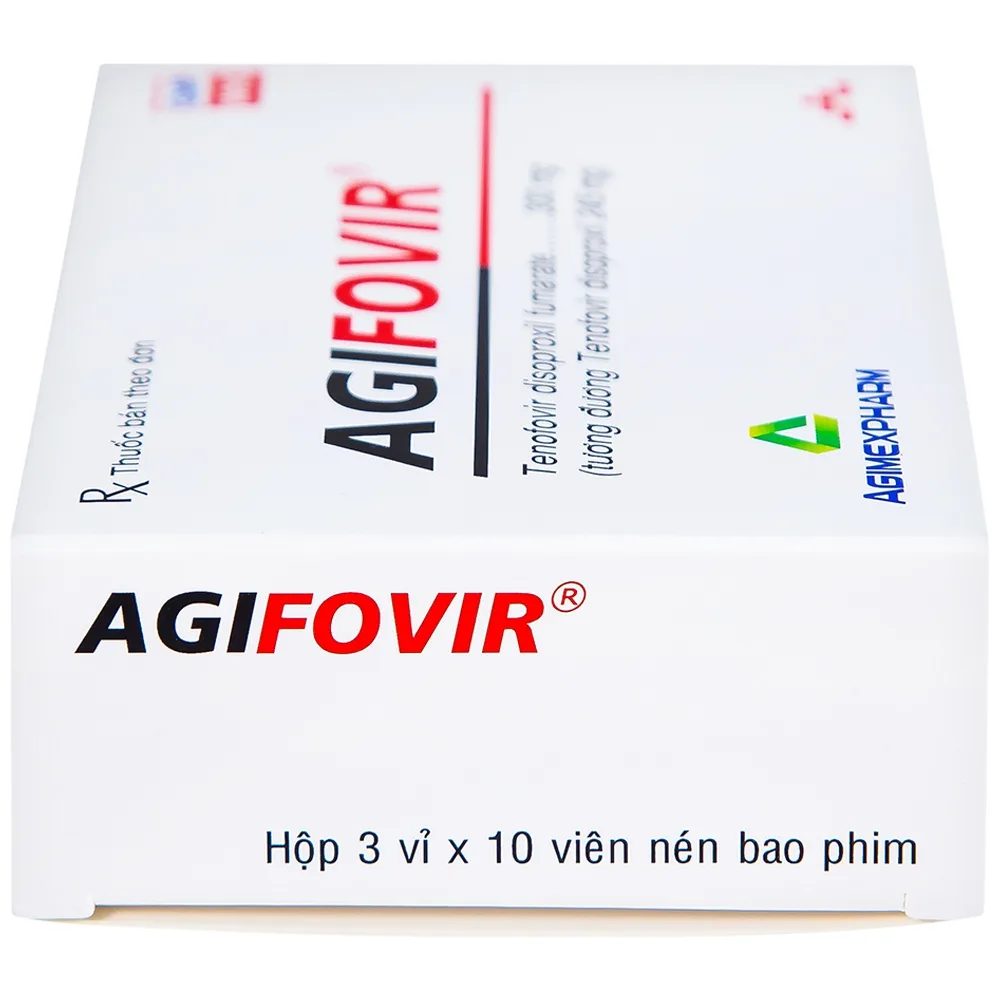 Hình ảnh Thuốc Agifovir 300mg Agimexpharm hỗ trợ điều trị HIV-1, viêm gan B mạn tính (3 vỉ x 10 viên)