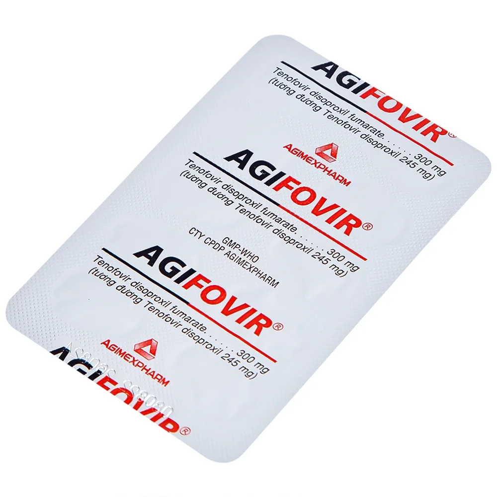 Hình ảnh Thuốc Agifovir 300mg Agimexpharm hỗ trợ điều trị HIV-1, viêm gan B mạn tính (3 vỉ x 10 viên)