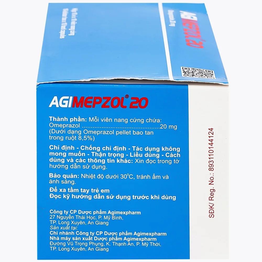 Hình ảnh Thuốc Agimepzol 20 Agimexpharm điều trị loét tá tràng, phòng ngừa tái phát loét tá tràng (10 vỉ x 10 viên)