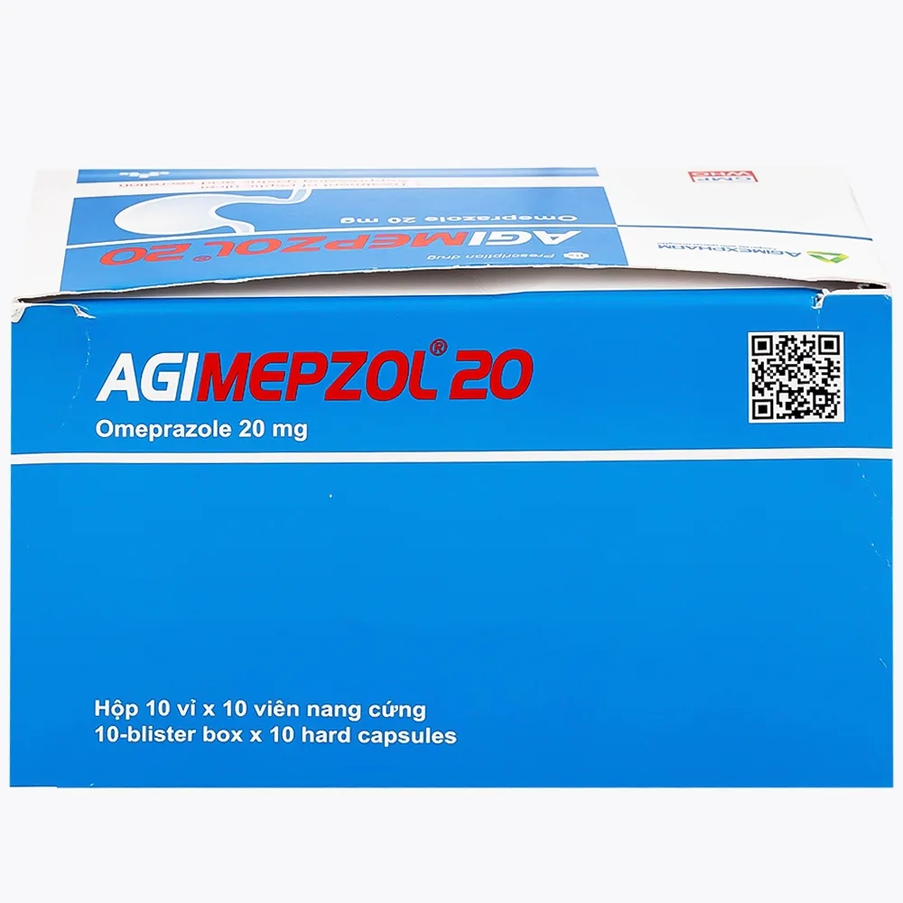 Hình ảnh Thuốc Agimepzol 20 Agimexpharm điều trị loét tá tràng, phòng ngừa tái phát loét tá tràng (10 vỉ x 10 viên)