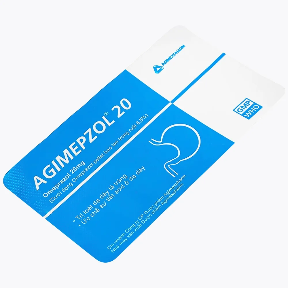 Hình ảnh Thuốc Agimepzol 20 Agimexpharm điều trị loét tá tràng, phòng ngừa tái phát loét tá tràng (10 vỉ x 10 viên)